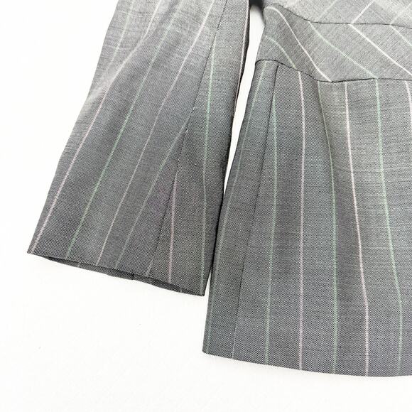 Escada Gray Colorful Pinstriped 2-Button Blazer Jacket Size Medium (estimated) - Picture 3 of 5
